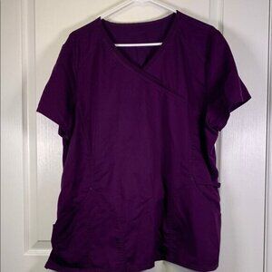 ScrubStar Purple V-Neck Medical Hospital Nurse Doctor Pharmacist Sctub Top SZ XL